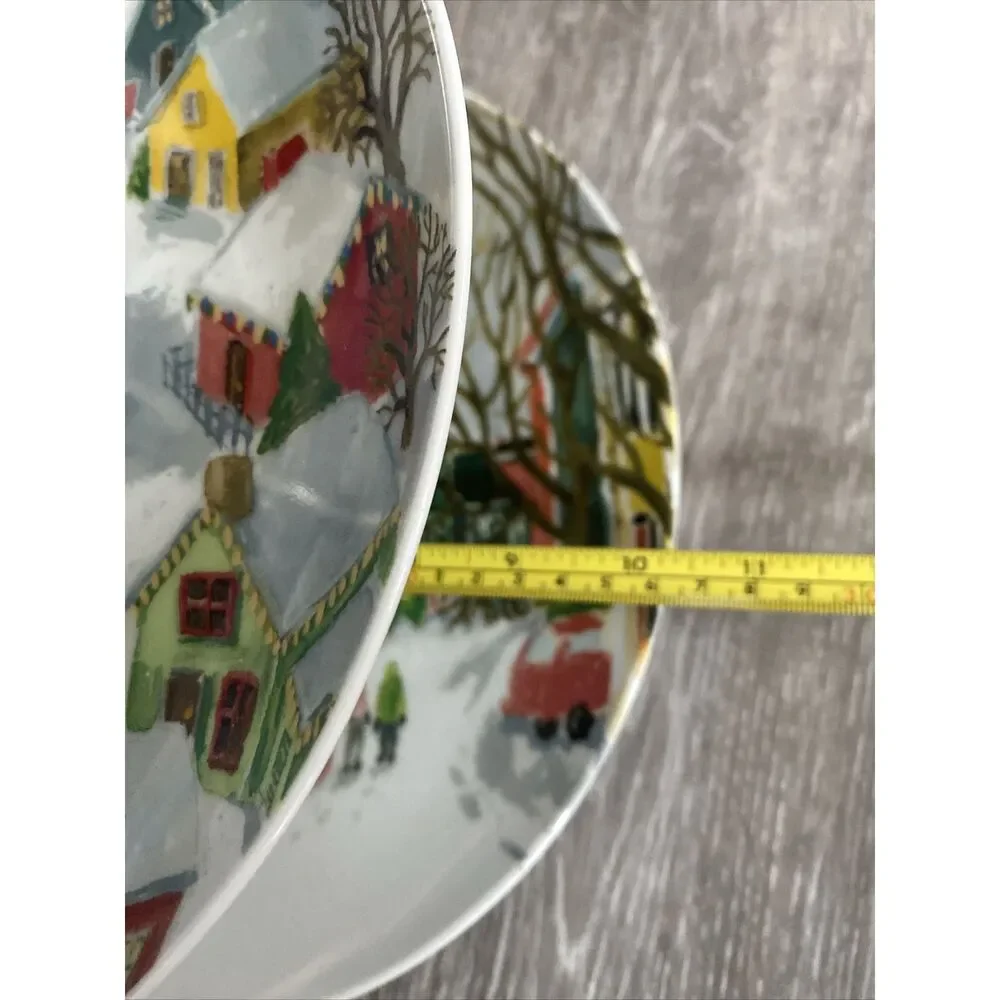 Pottery Barn Christmas Winter Village 3 Tier Tidbit Server Tray Cake Stand
